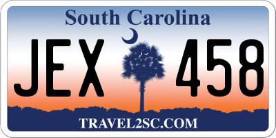 SC license plate JEX458