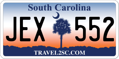SC license plate JEX552