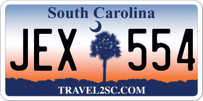 SC license plate JEX554