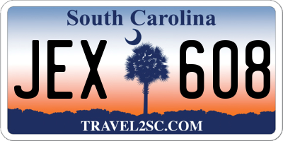 SC license plate JEX608