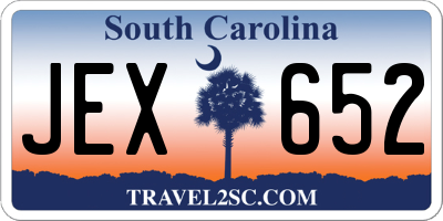 SC license plate JEX652