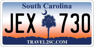 SC license plate JEX730