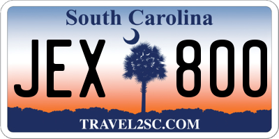 SC license plate JEX800