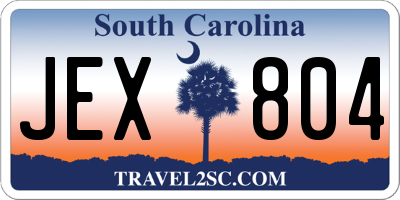 SC license plate JEX804