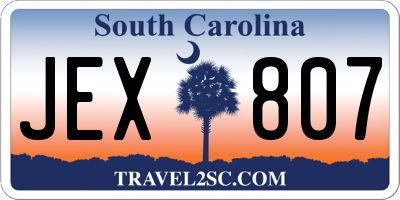 SC license plate JEX807