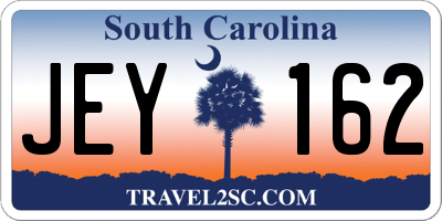 SC license plate JEY162