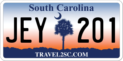 SC license plate JEY201