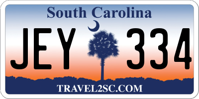 SC license plate JEY334
