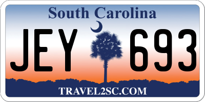 SC license plate JEY693