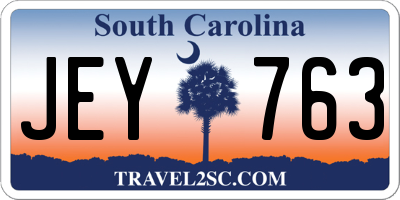 SC license plate JEY763