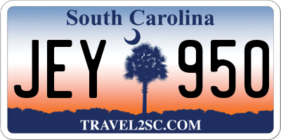 SC license plate JEY950