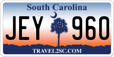 SC license plate JEY960