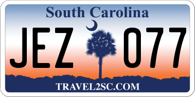 SC license plate JEZ077