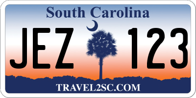 SC license plate JEZ123