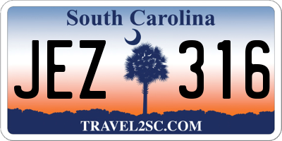 SC license plate JEZ316