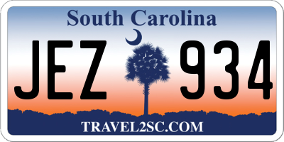 SC license plate JEZ934