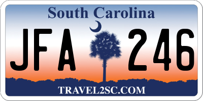 SC license plate JFA246