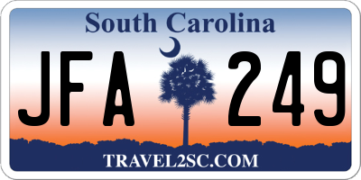SC license plate JFA249
