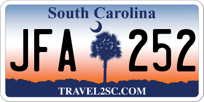 SC license plate JFA252