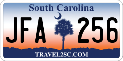 SC license plate JFA256