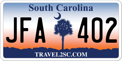 SC license plate JFA402