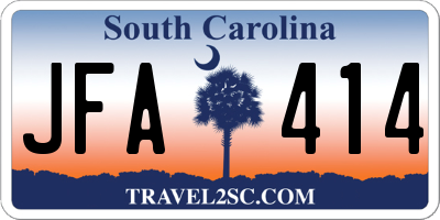 SC license plate JFA414