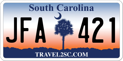 SC license plate JFA421