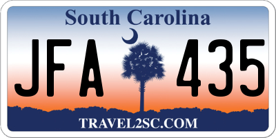 SC license plate JFA435