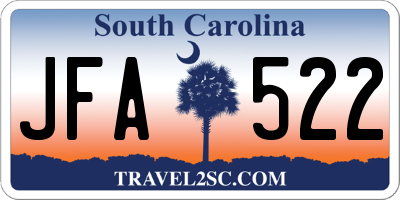 SC license plate JFA522