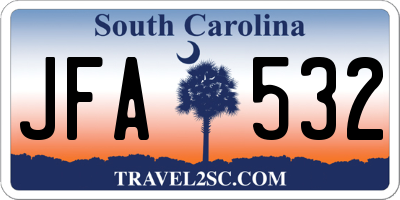 SC license plate JFA532