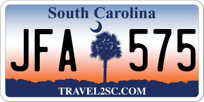 SC license plate JFA575