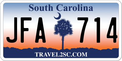 SC license plate JFA714