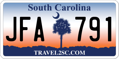 SC license plate JFA791
