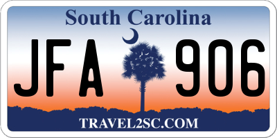 SC license plate JFA906