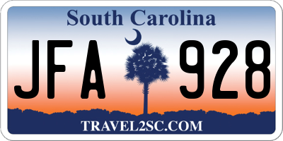 SC license plate JFA928