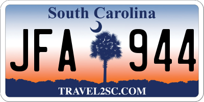 SC license plate JFA944