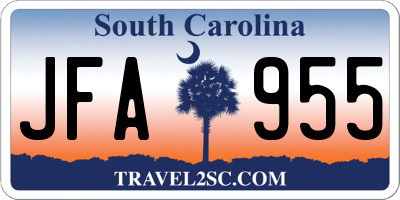 SC license plate JFA955