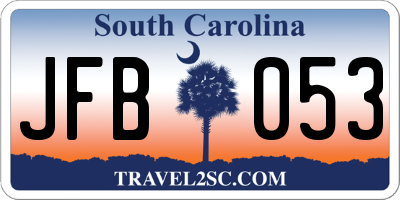 SC license plate JFB053