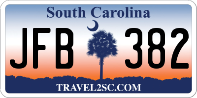 SC license plate JFB382