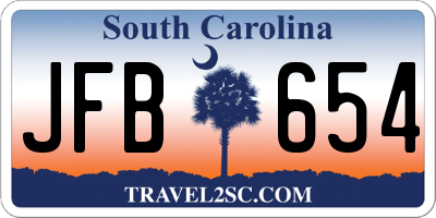SC license plate JFB654