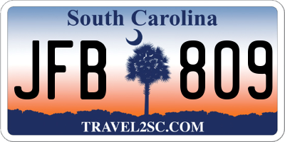 SC license plate JFB809