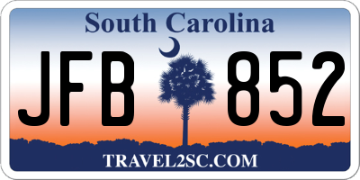 SC license plate JFB852