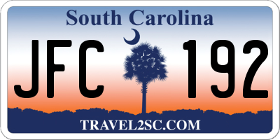 SC license plate JFC192
