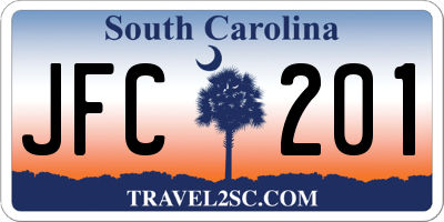 SC license plate JFC201