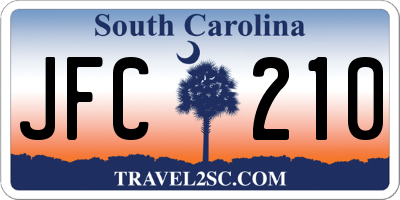 SC license plate JFC210