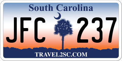 SC license plate JFC237