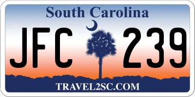 SC license plate JFC239