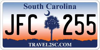 SC license plate JFC255