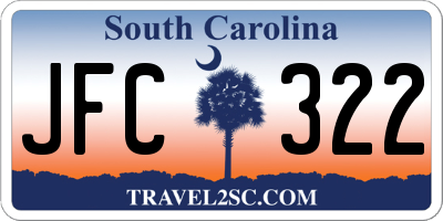 SC license plate JFC322