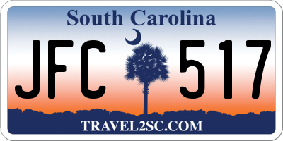 SC license plate JFC517